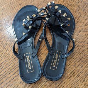 Victoria Adames Jelly black sandals - Gold & black - Womens size 7 / 38